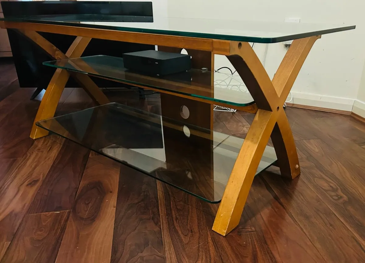 Wooden/Glass TV stand - Image 4