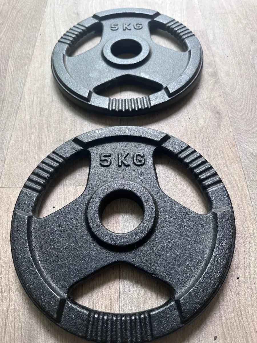 Tri Grip Iron Weight Plates 5kg x 2 - Image 1