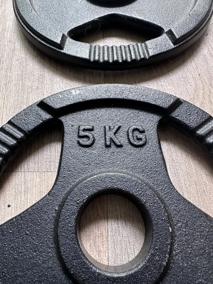 Tri Grip Iron Weight Plates 5kg x 2 - Image 2