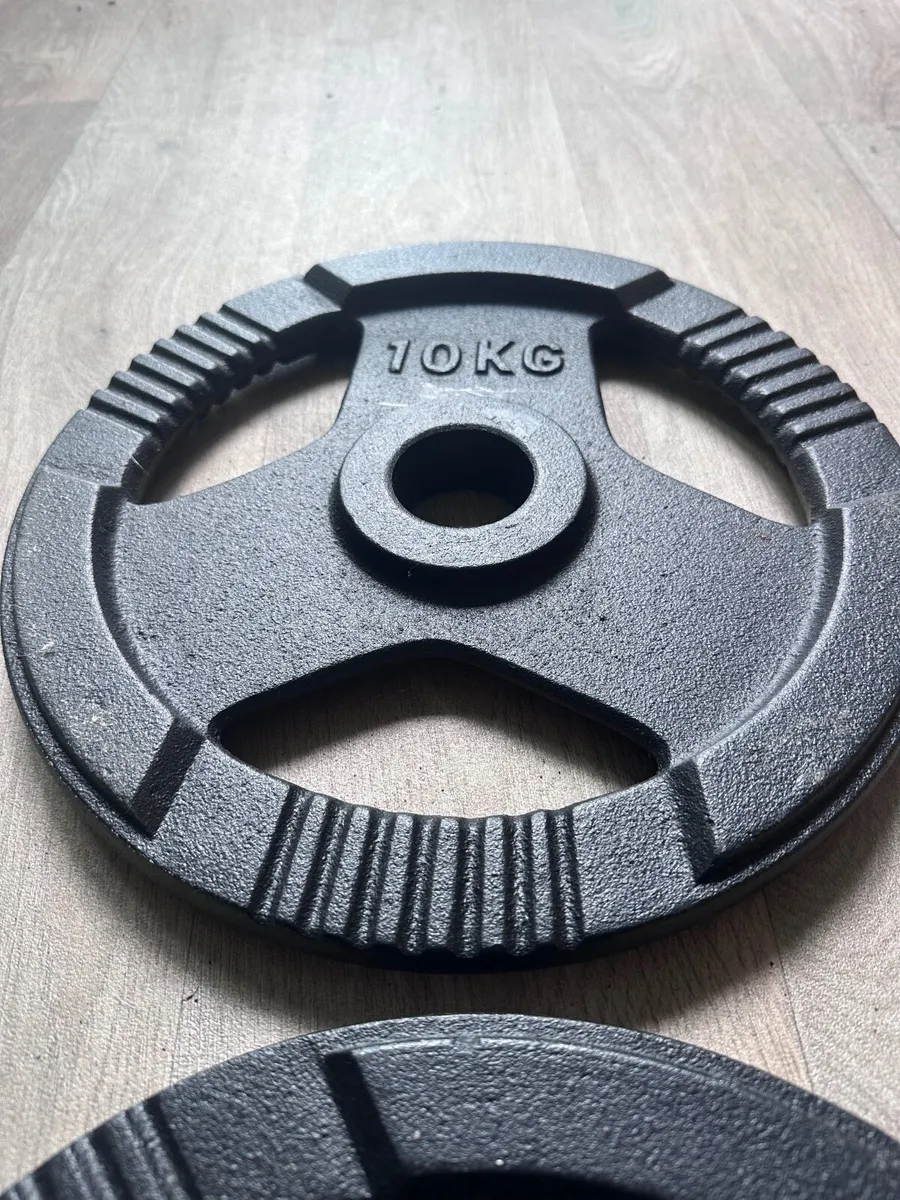 Tri Grip Iron Weight Plates 10kg x 2 - Image 1