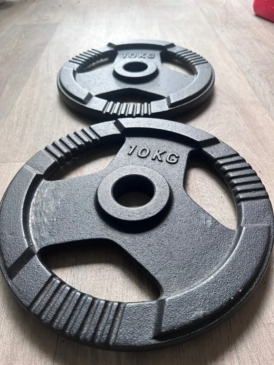 Tri Grip Iron Weight Plates 10kg x 2 - Image 2
