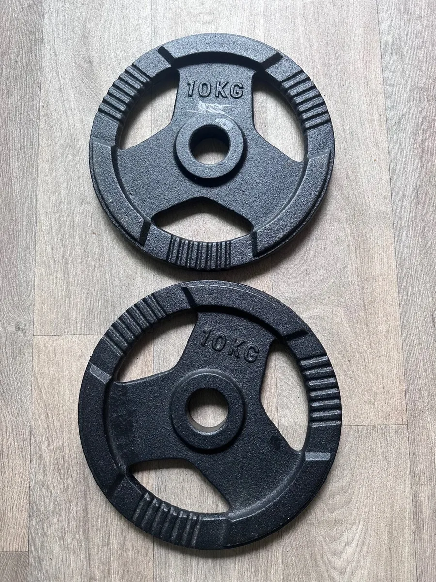Tri Grip Iron Weight Plates 10kg x 2 - Image 3