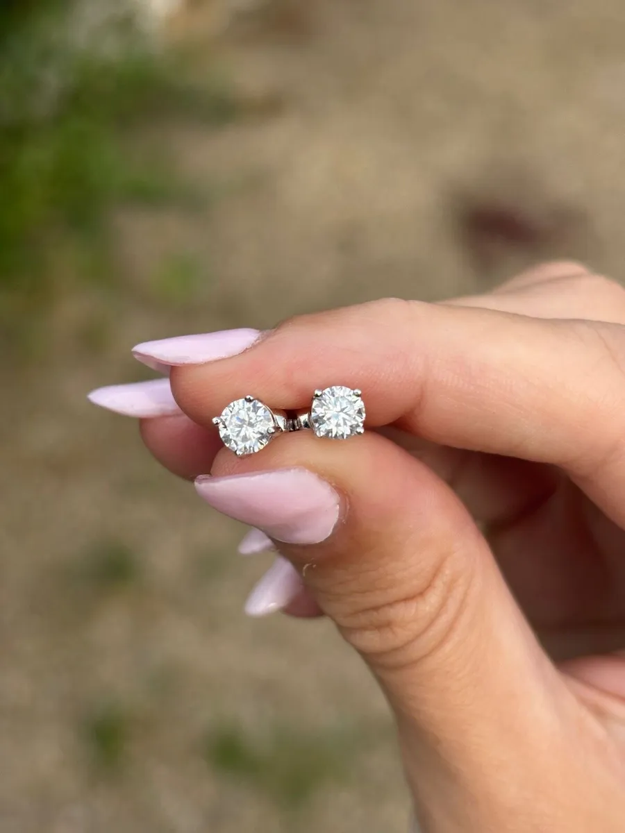 5mm Lab Grown Moissanite Earrings - Image 2