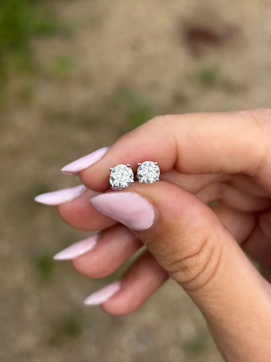5mm Lab Grown Moissanite Earrings - Image 4