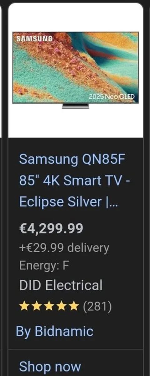 85 inch Samsung QN85 TV - Like New - Image 1