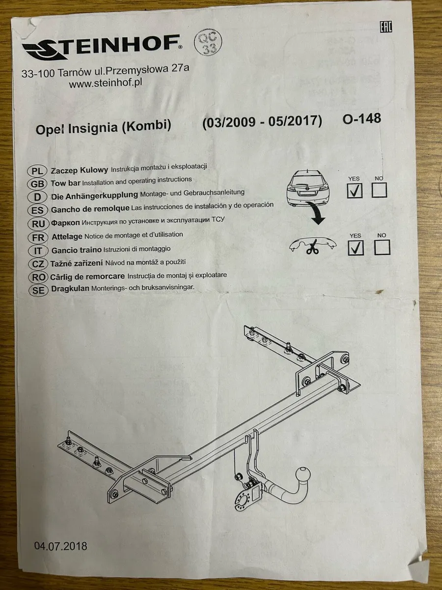 Tow-bar for Opel Insignia Estate - Image 1