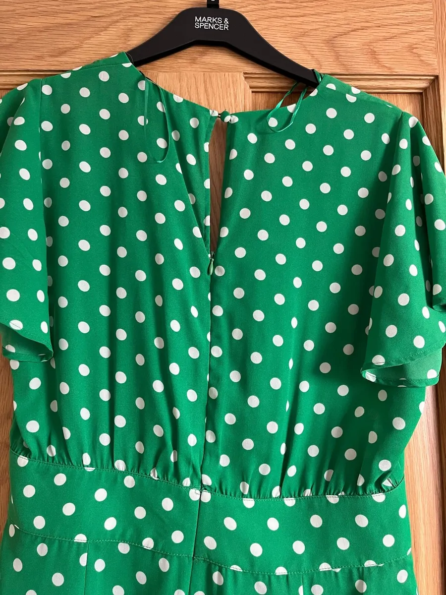 Green with white polka dot all in one short - Image 3