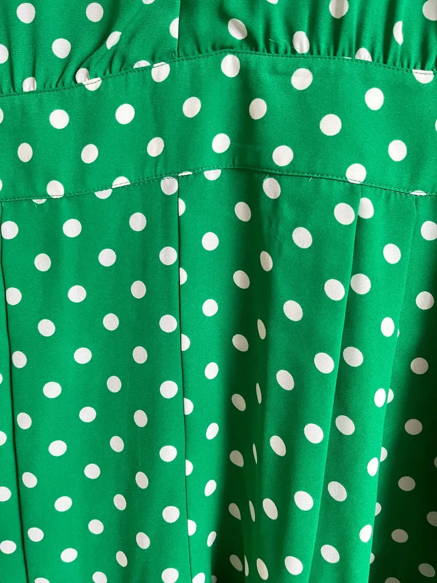 Green with white polka dot all in one short - Image 4