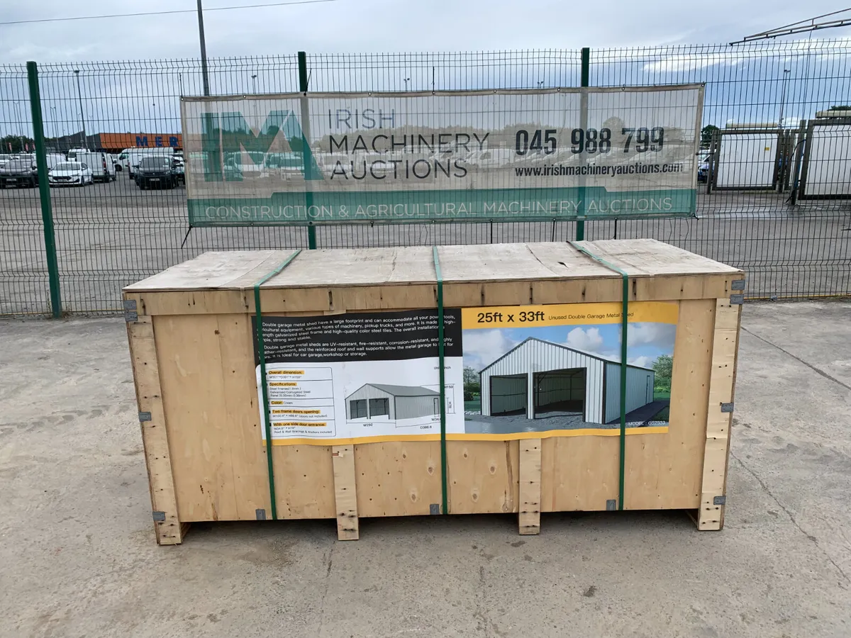25FT X 33FT OPEN PORT DOUBLE GARAGE FOR AUCTION - Image 1