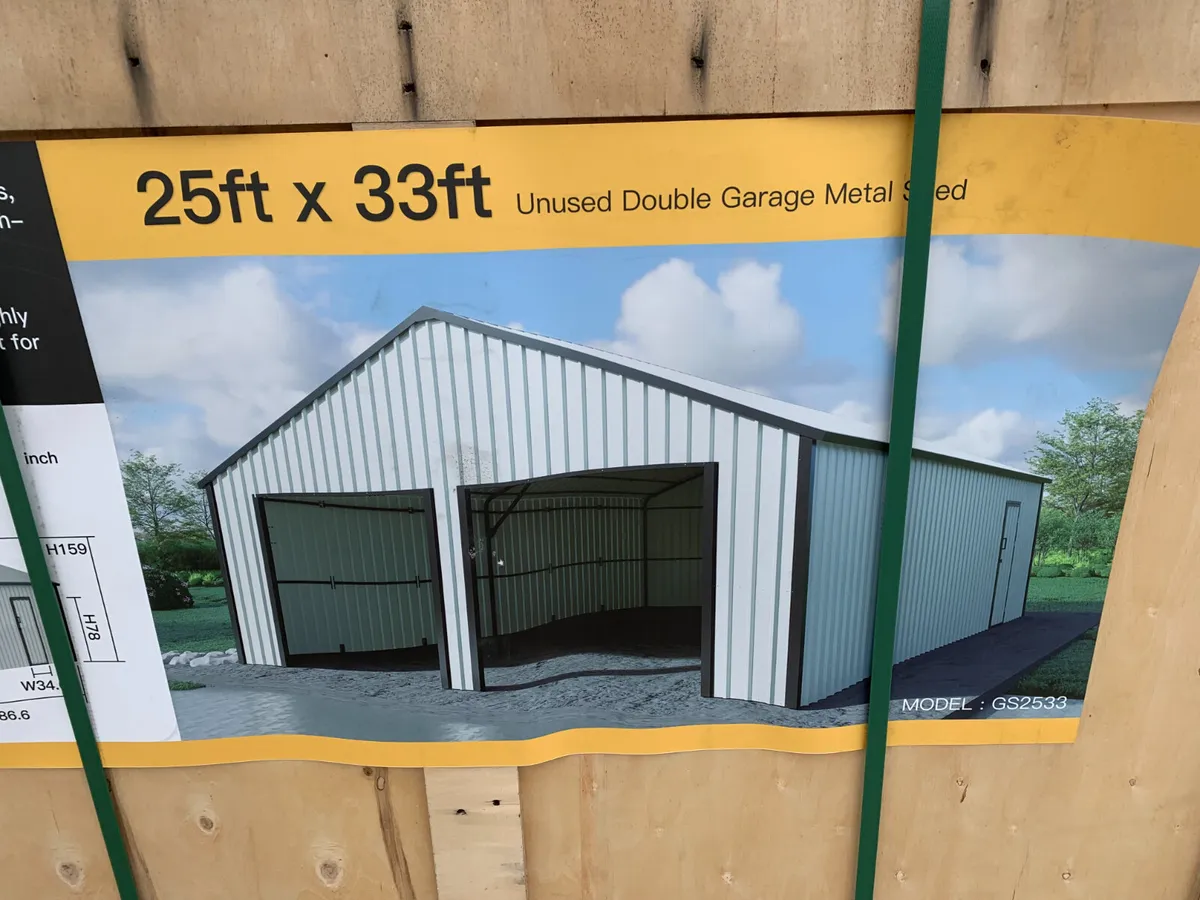 25FT X 33FT OPEN PORT DOUBLE GARAGE FOR AUCTION - Image 2