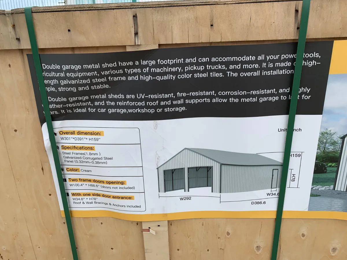 25FT X 33FT OPEN PORT DOUBLE GARAGE FOR AUCTION - Image 3