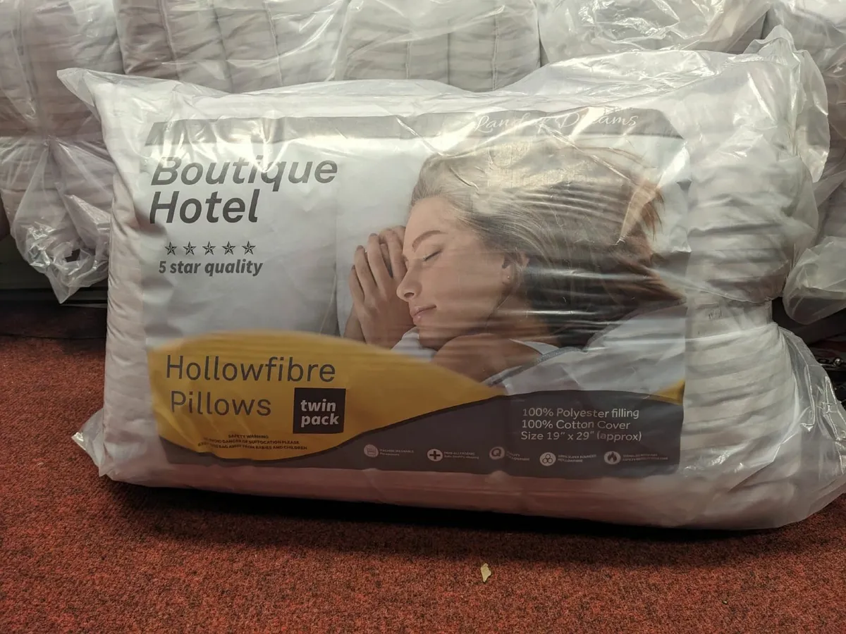 Hotel Quality Stripe Pillows (Twin Pack) - Image 1