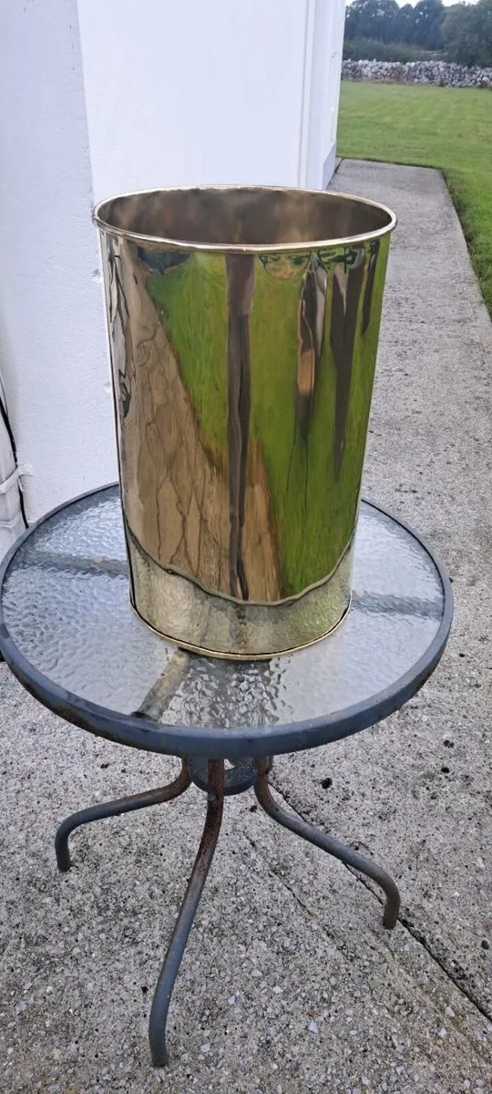 Old brass  umbrella  stand - Image 2