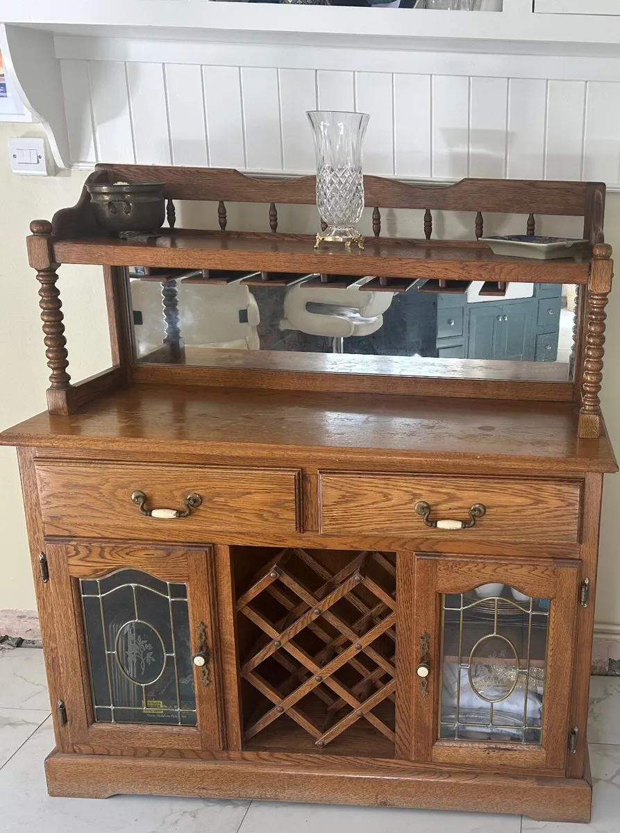 Leather Sofas/solid oak sideboard - Image 2