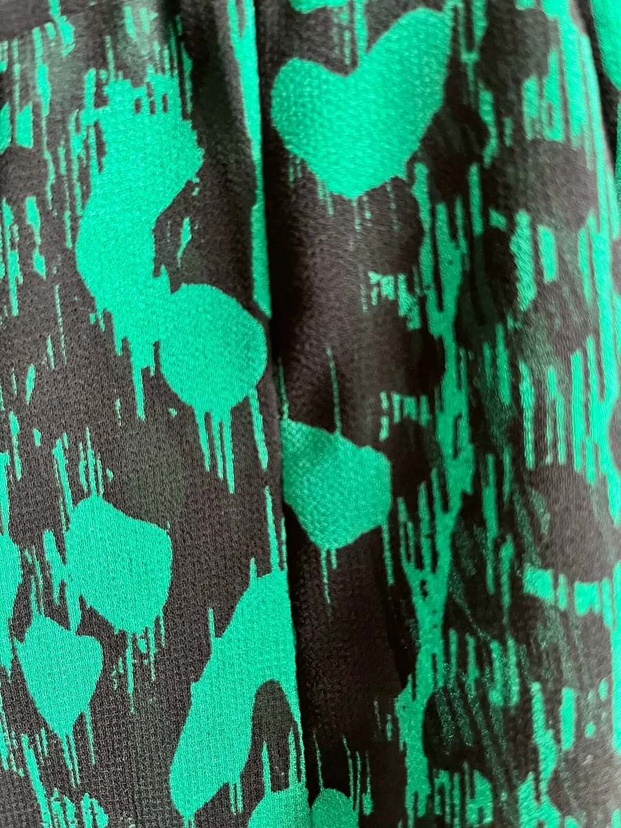 Green/black print dress - Image 1