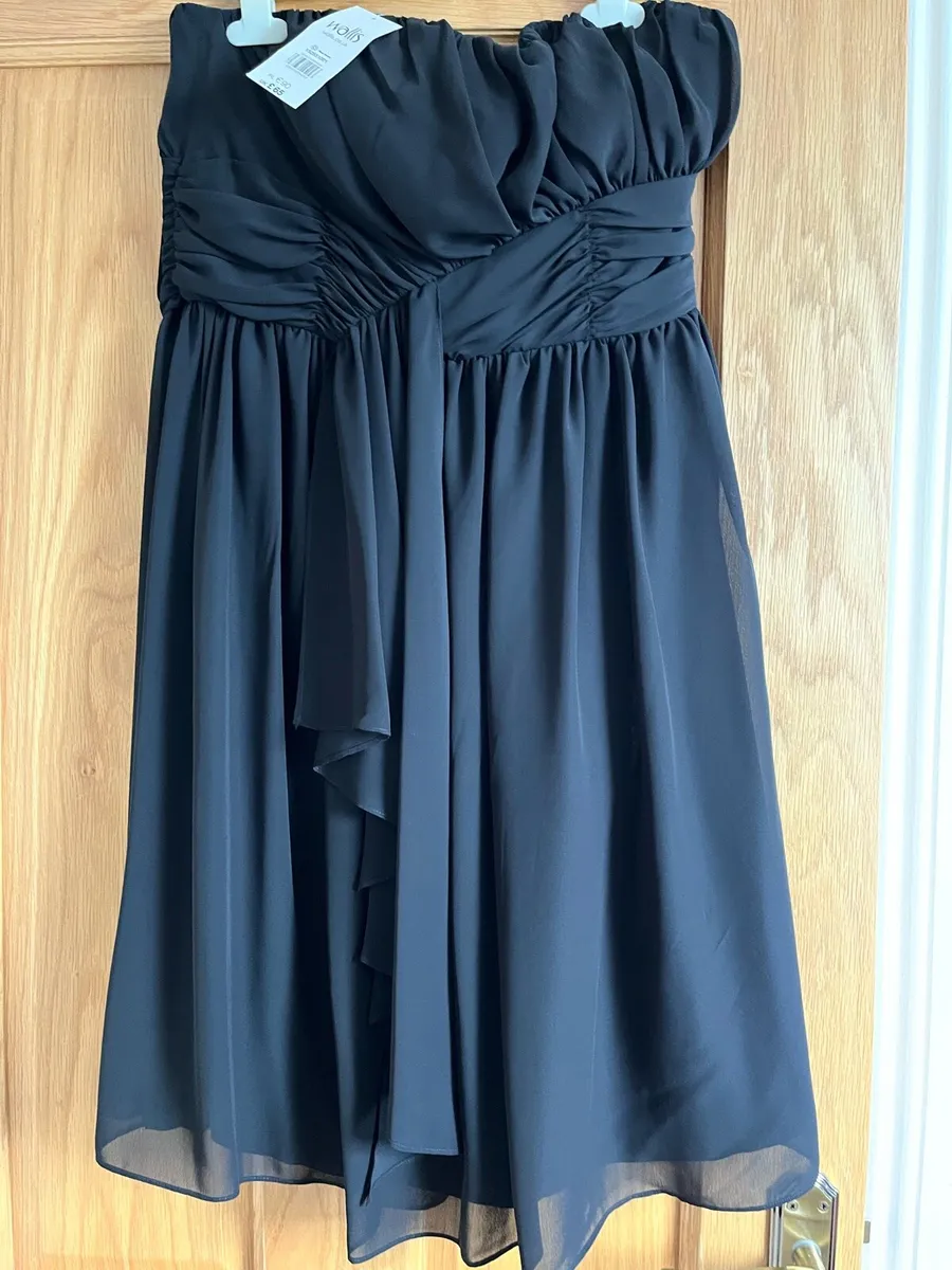 Strapless Black chiffon dress - Image 1