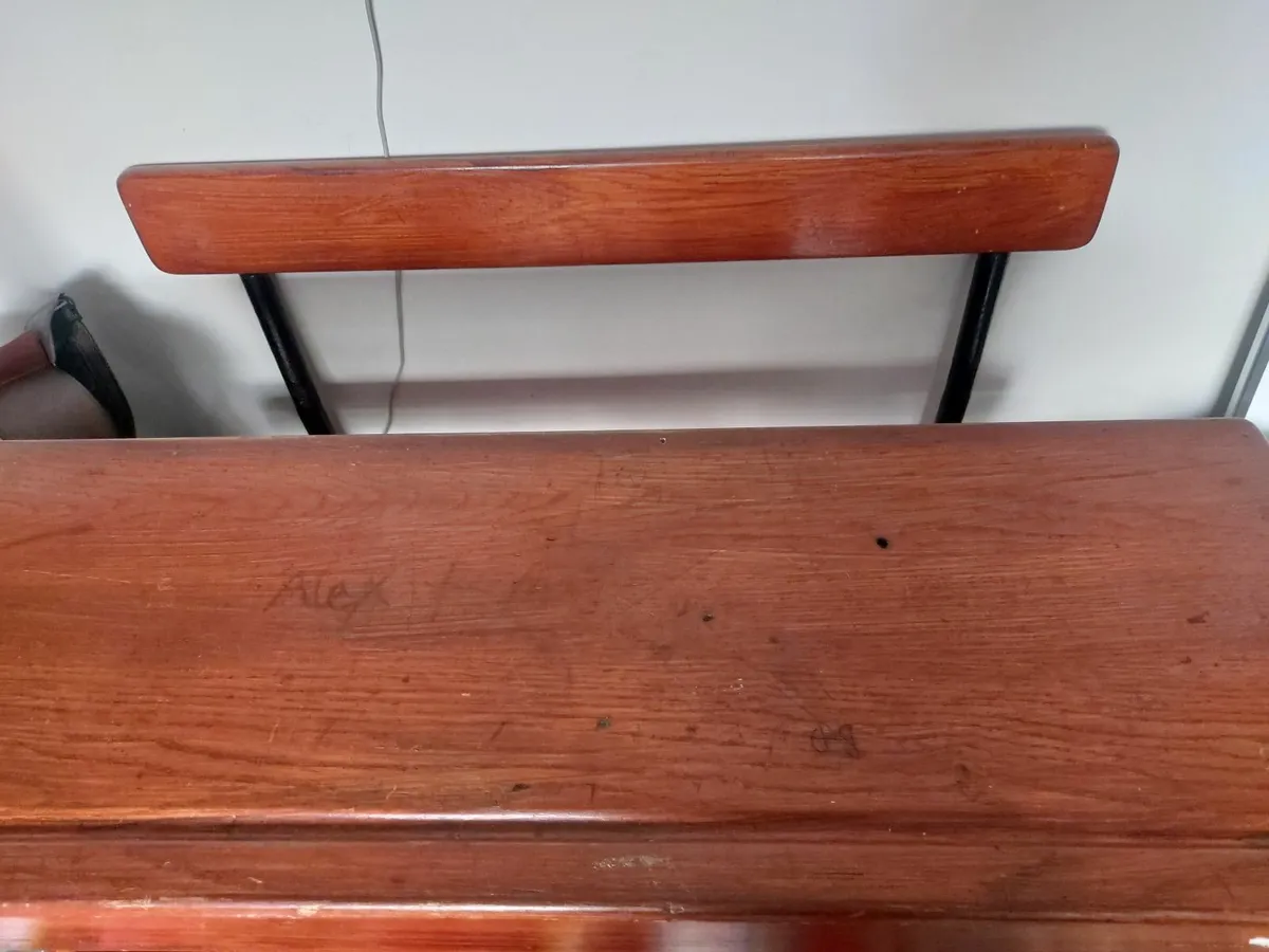 Antique wooden school desk - Image 1