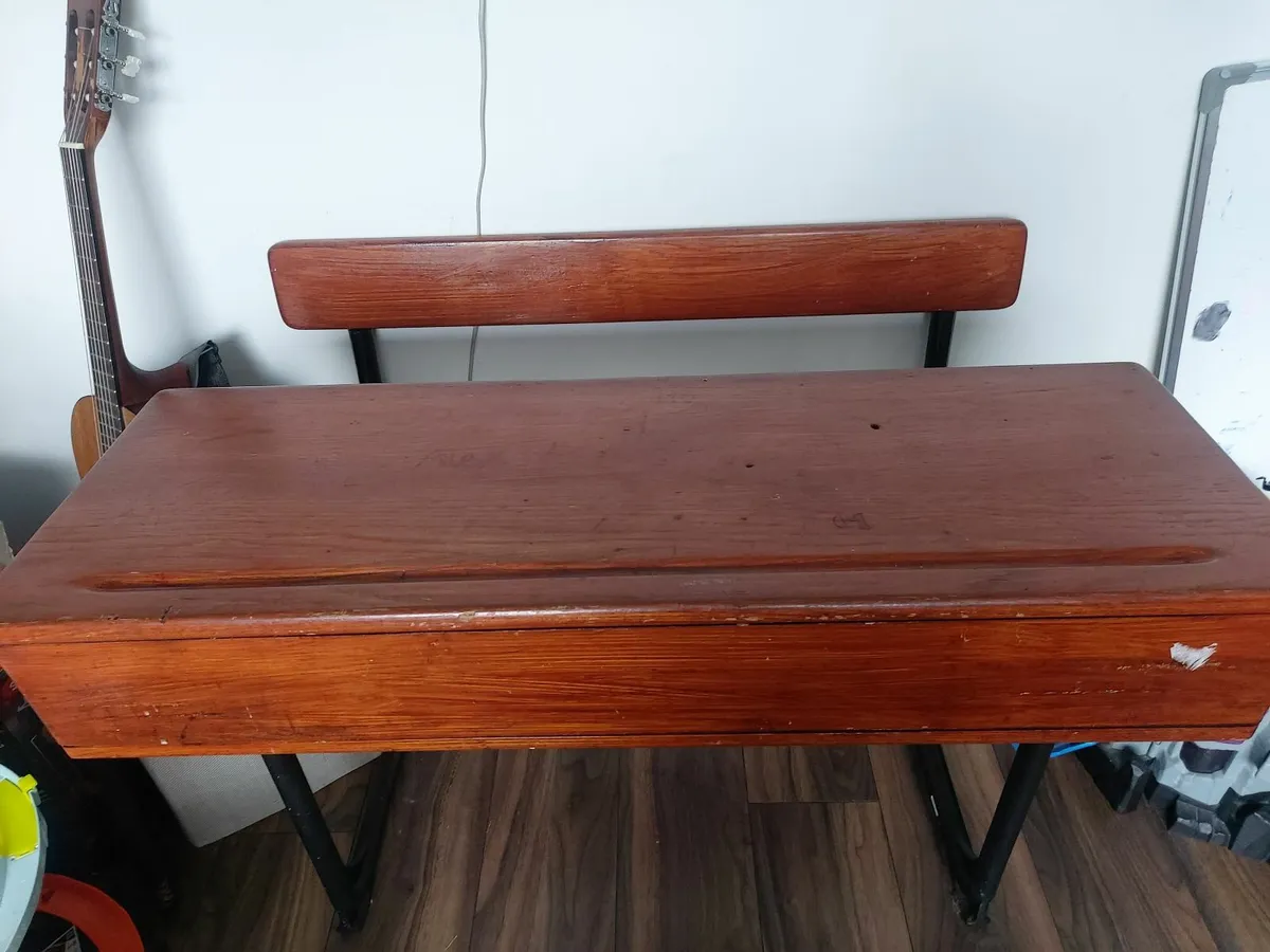 Antique wooden school desk - Image 2