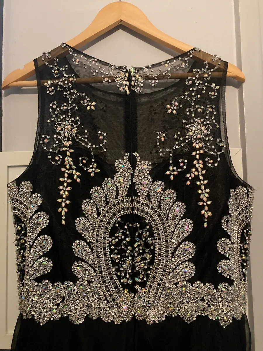Black and Diamante Debs Dress - Image 1