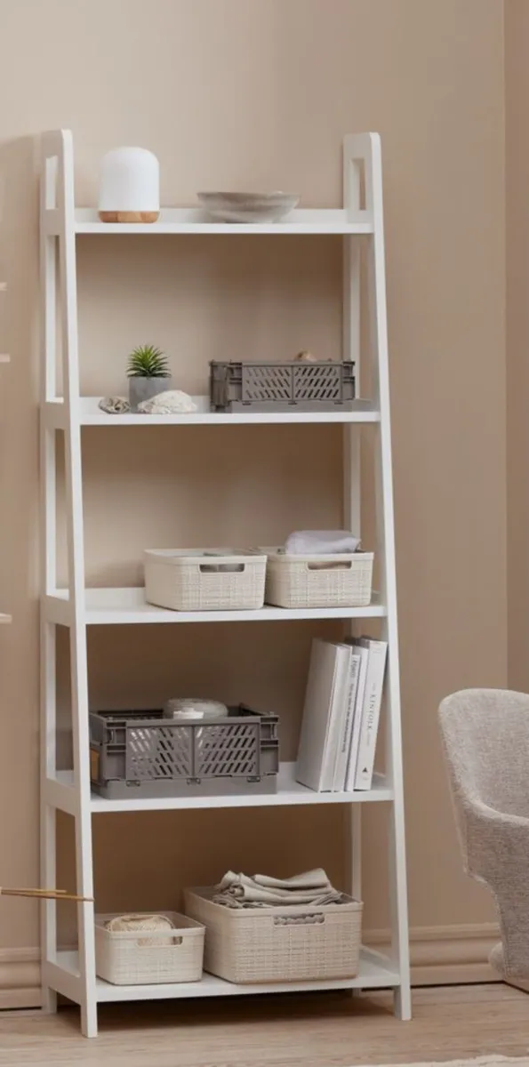 White display shelves bookshelf - Image 2