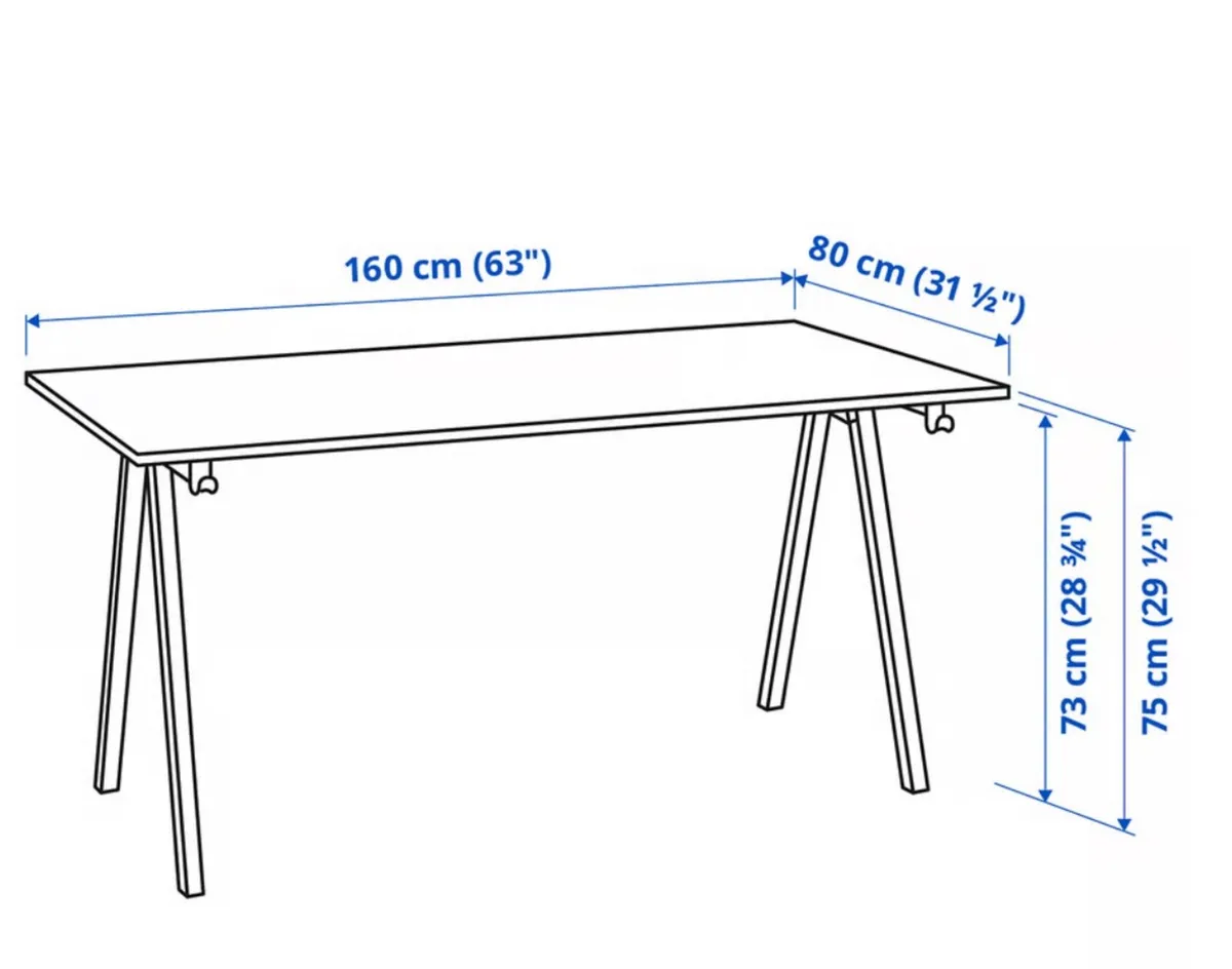 TROTTEN Desk Ikea  160x80 cm - Image 2
