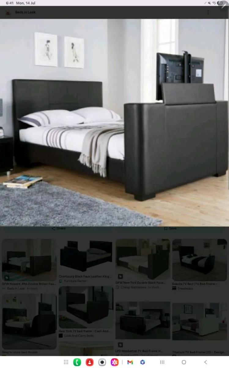 Double bed with tv - Image 1