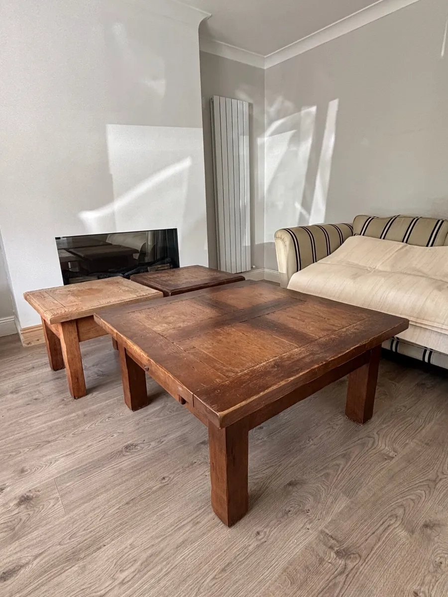 Solid French Oak Coffee and Occasional Tables - Image 1