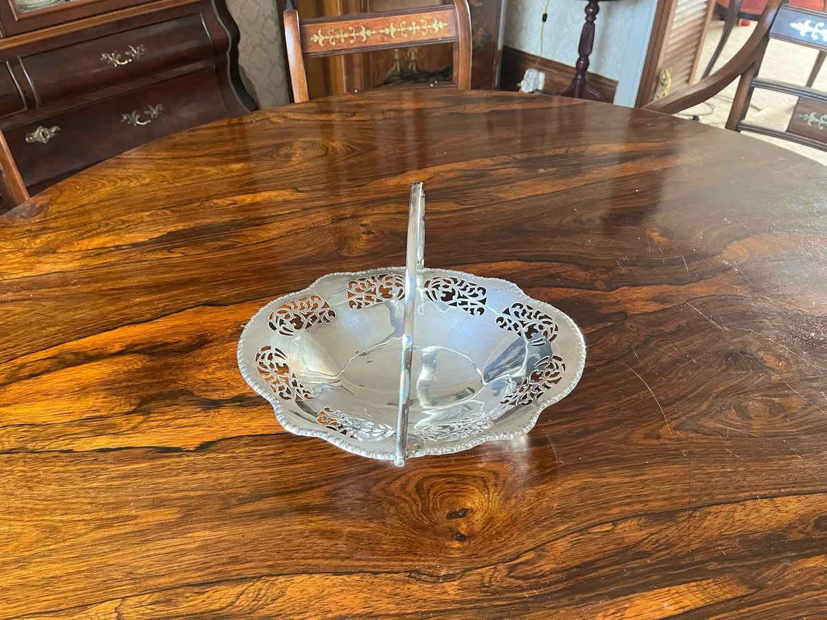 Filigree Silver Plate Basket - Image 3