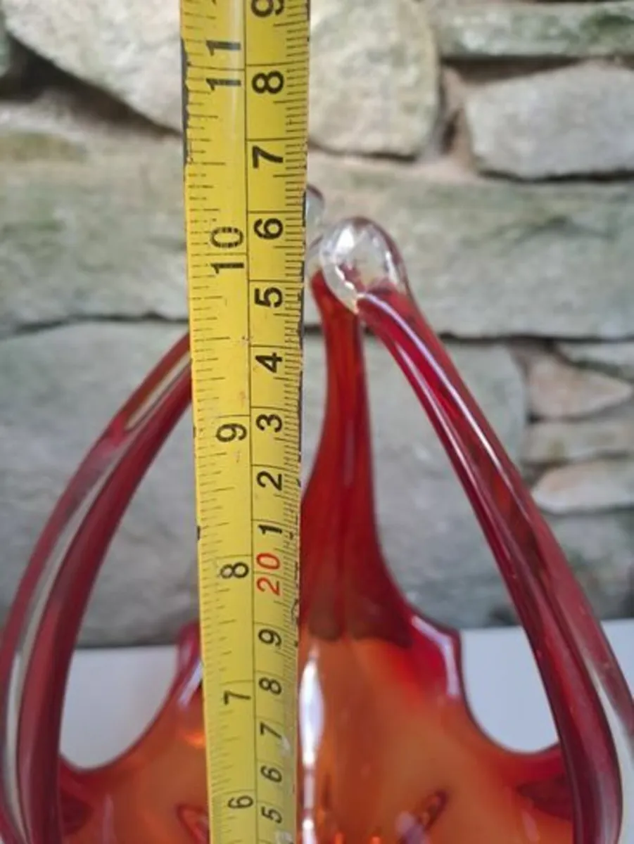 Vintage Murano Vase Red and orange - Image 3