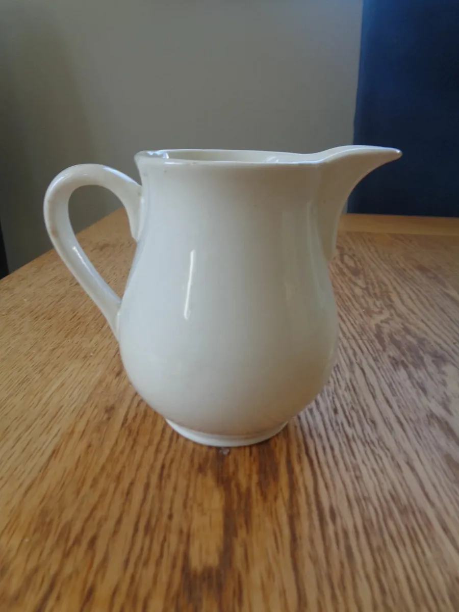 Vintage White Ceramic Jug for Sale - Image 1