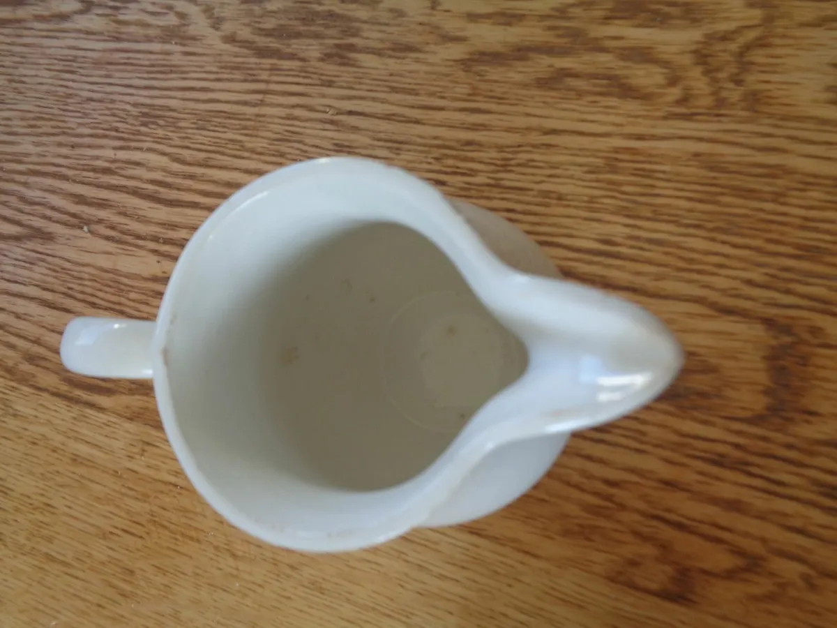 Vintage White Ceramic Jug for Sale - Image 3