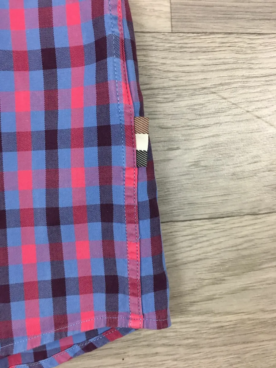 Aquascutum London Check Short Sleeve Shirt Mens L - Image 4