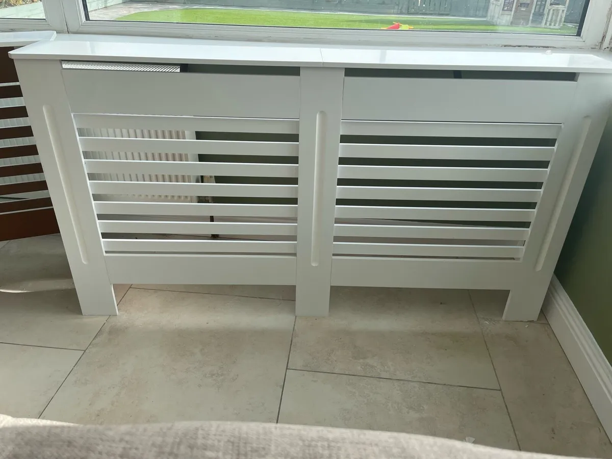 Pair of Modern White Radiator Covers for Sale