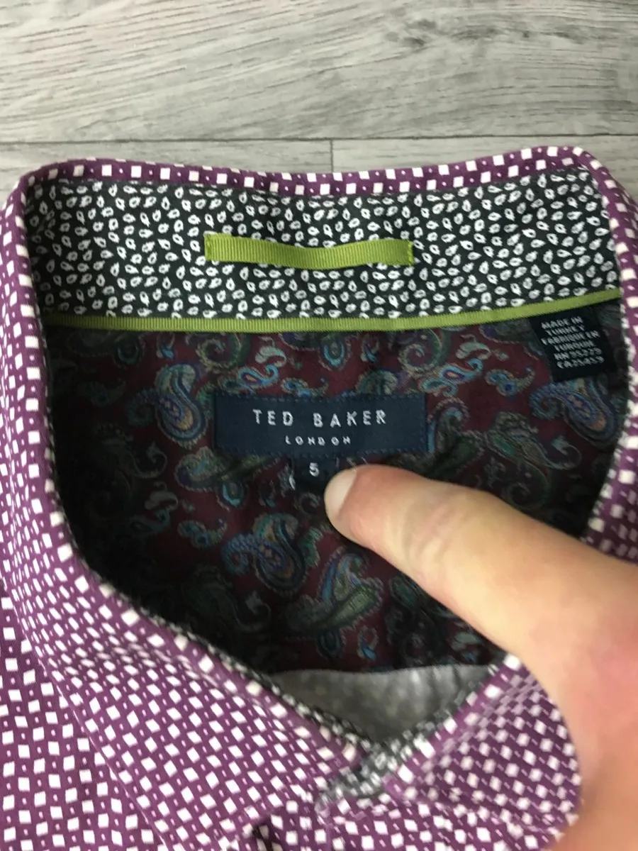 Ted Baker Geometric Patterned Shirt Mens Large - Image 2