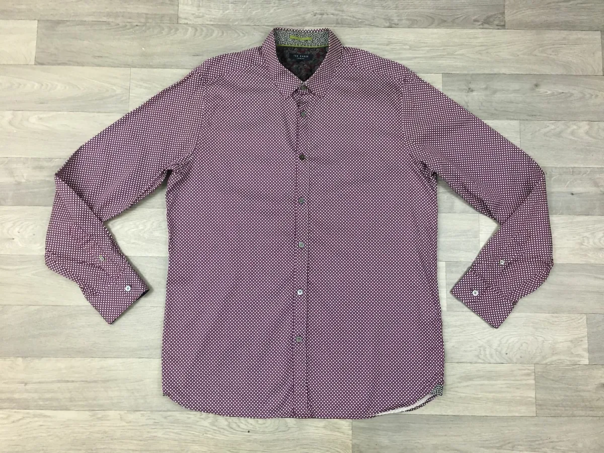 Ted Baker Geometric Patterned Shirt Mens Large - Image 1