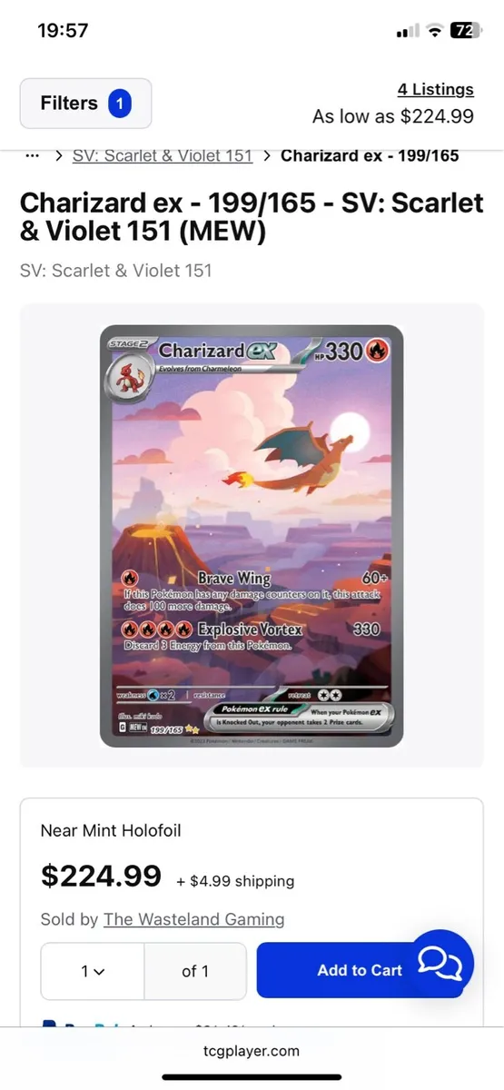 Secret rare charizard ex 199/165 from 151 set - Image 2