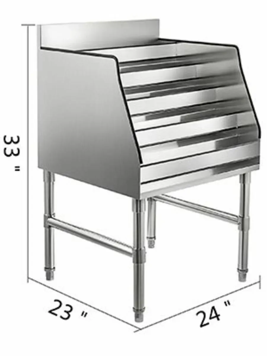 Wine Rack 24 Inch Stainless 5 Tier Display - Image 2