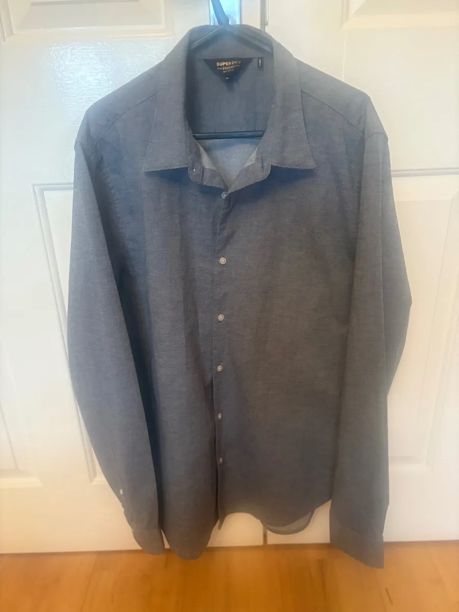 SUPERDRY Designer Men's Grey Casual Shirt - Image 2