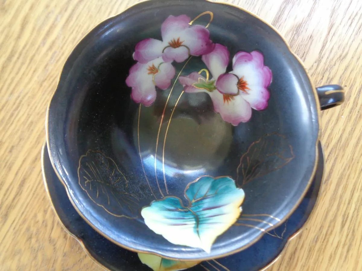 Princess China (Occupied Japan) Black Teacup and S - Image 4