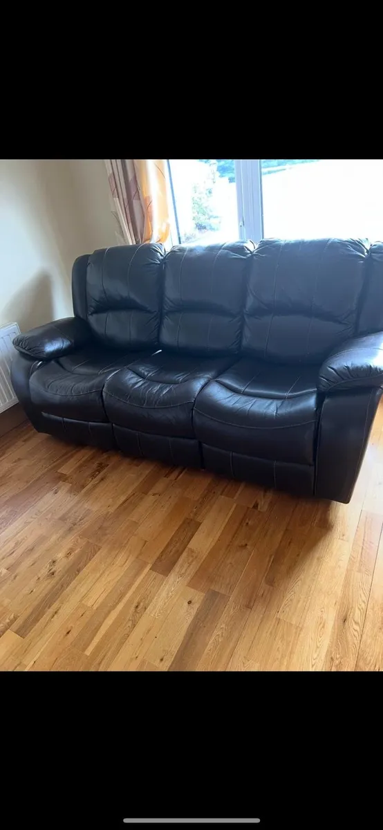 Leather recliner couch and chair - Image 2