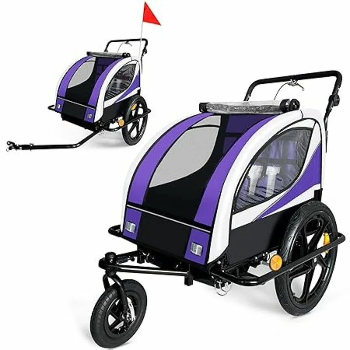 Childrens Bike Trailer with Jogger Mode and Suspen - Image 3