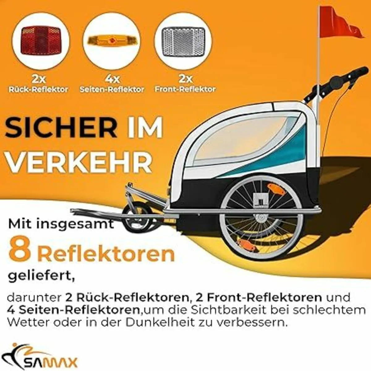 Childrens Bike Trailer with Jogger Mode and Suspen - Image 4