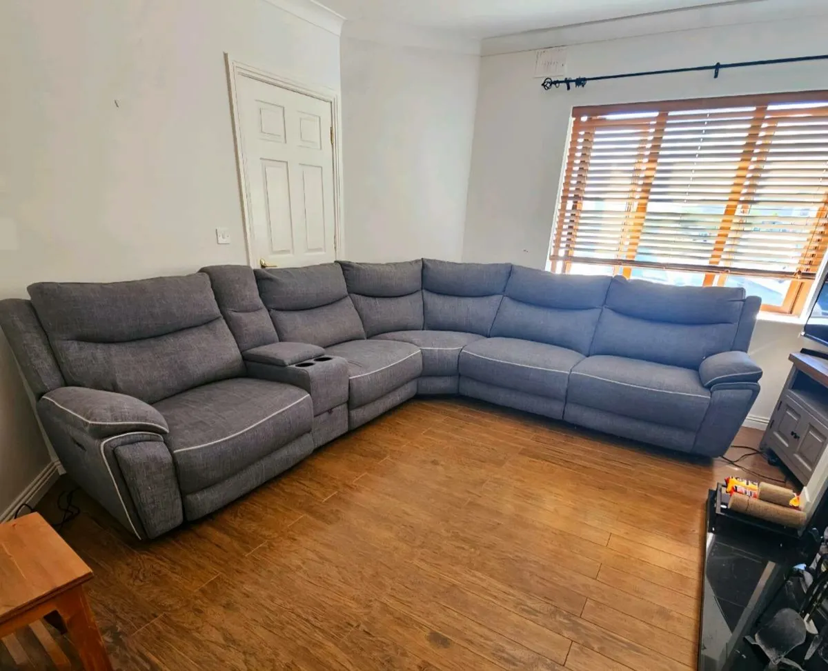 Corner Couch and Footstool - Image 1