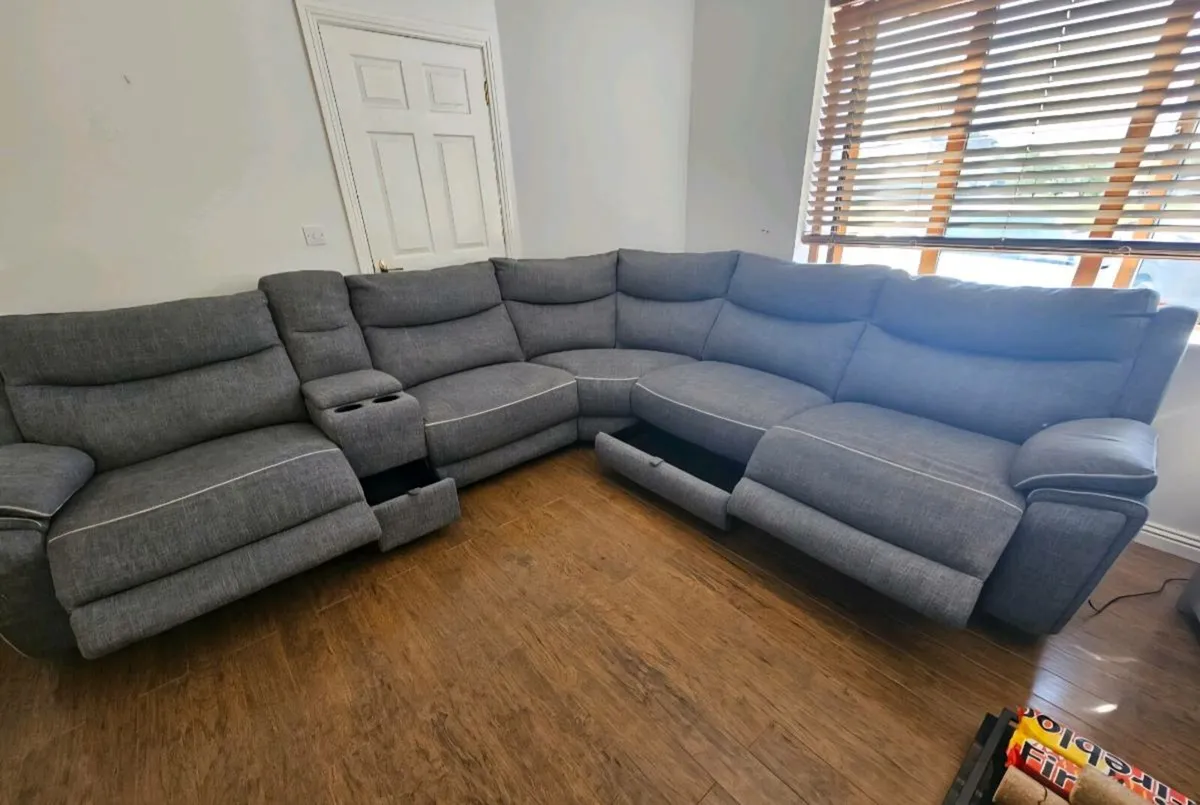 Corner Couch and Footstool - Image 4