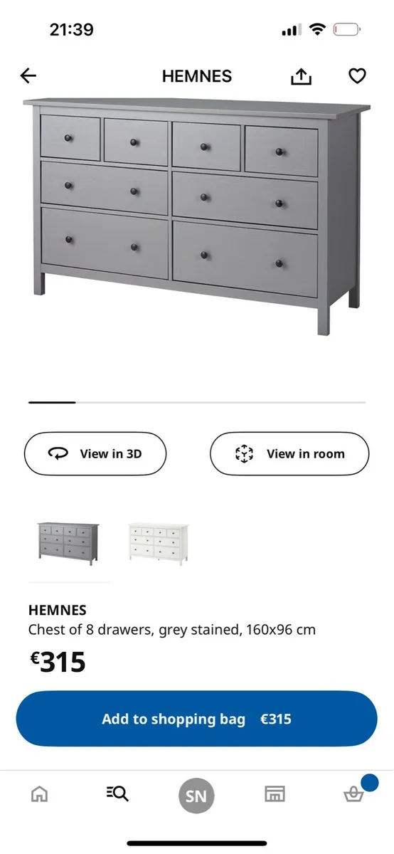 Hemnes 8 chest of drawers - Image 1