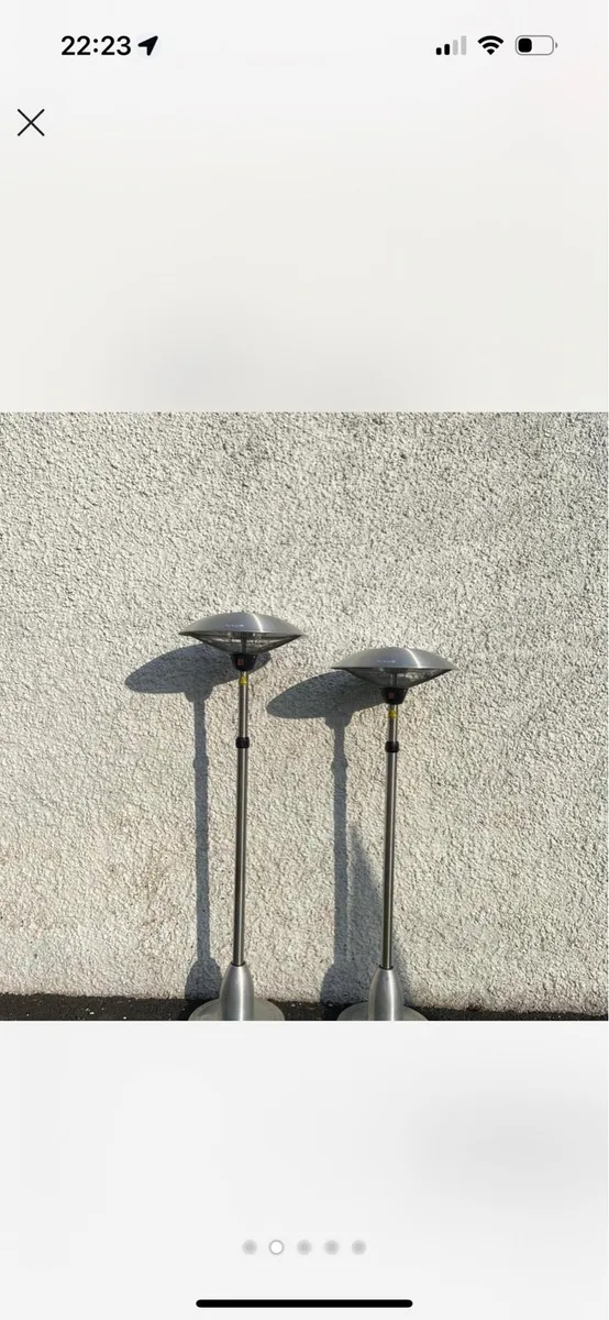 X2 Silver and grey outdoor patio heaters - Image 2