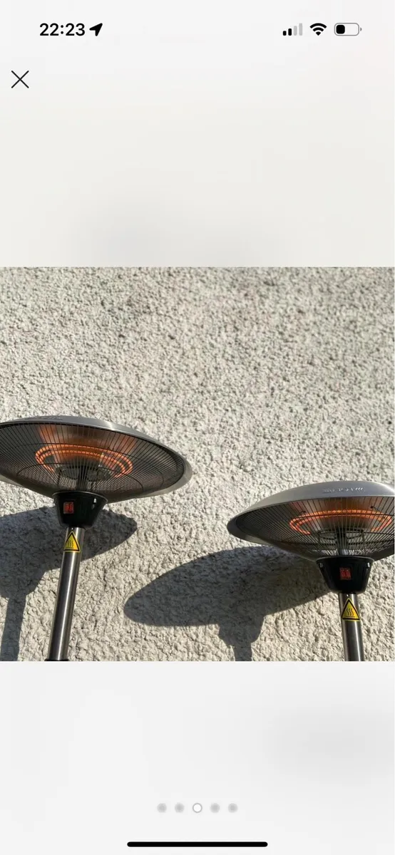 X2 Silver and grey outdoor patio heaters - Image 3