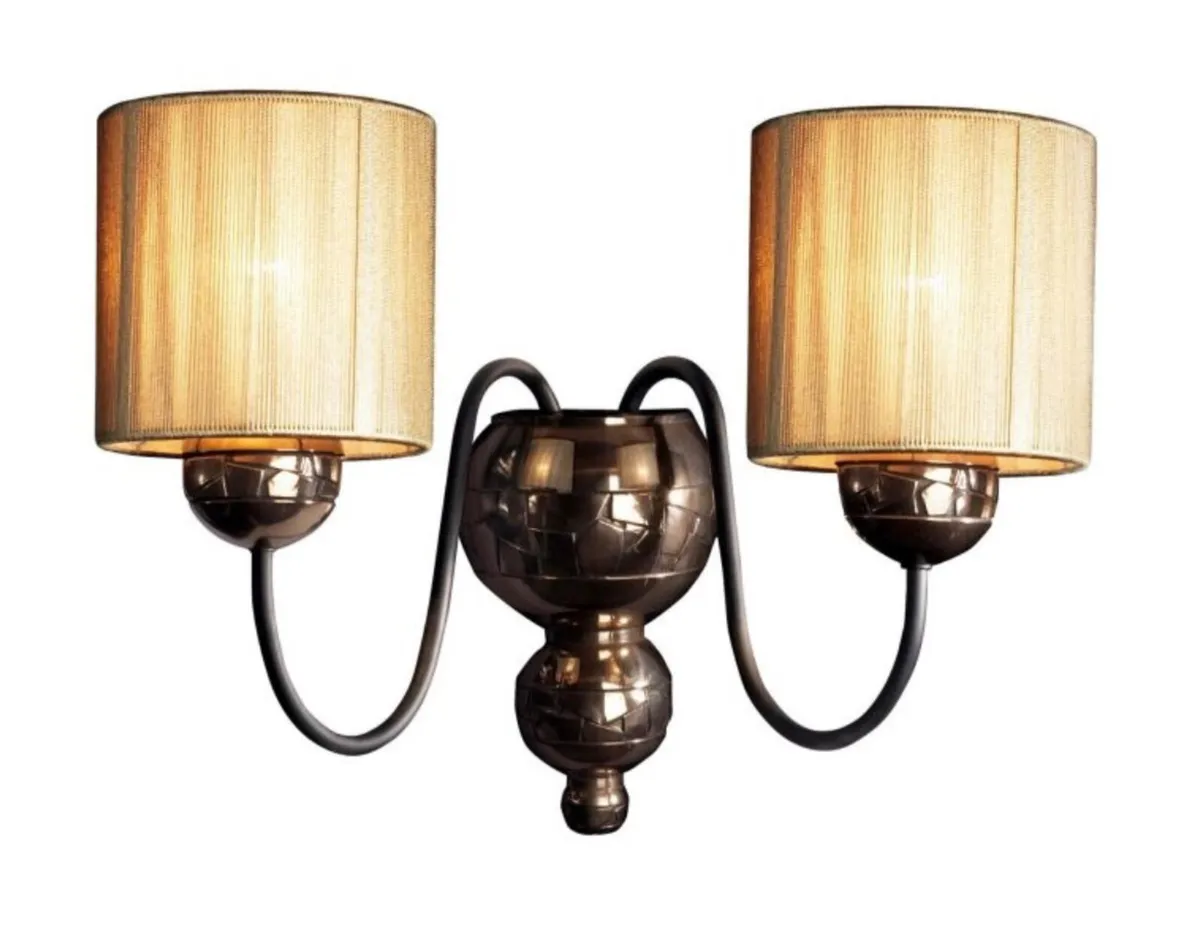 2 Light Wall Light Polished Bronze and Matt Black - Image 1