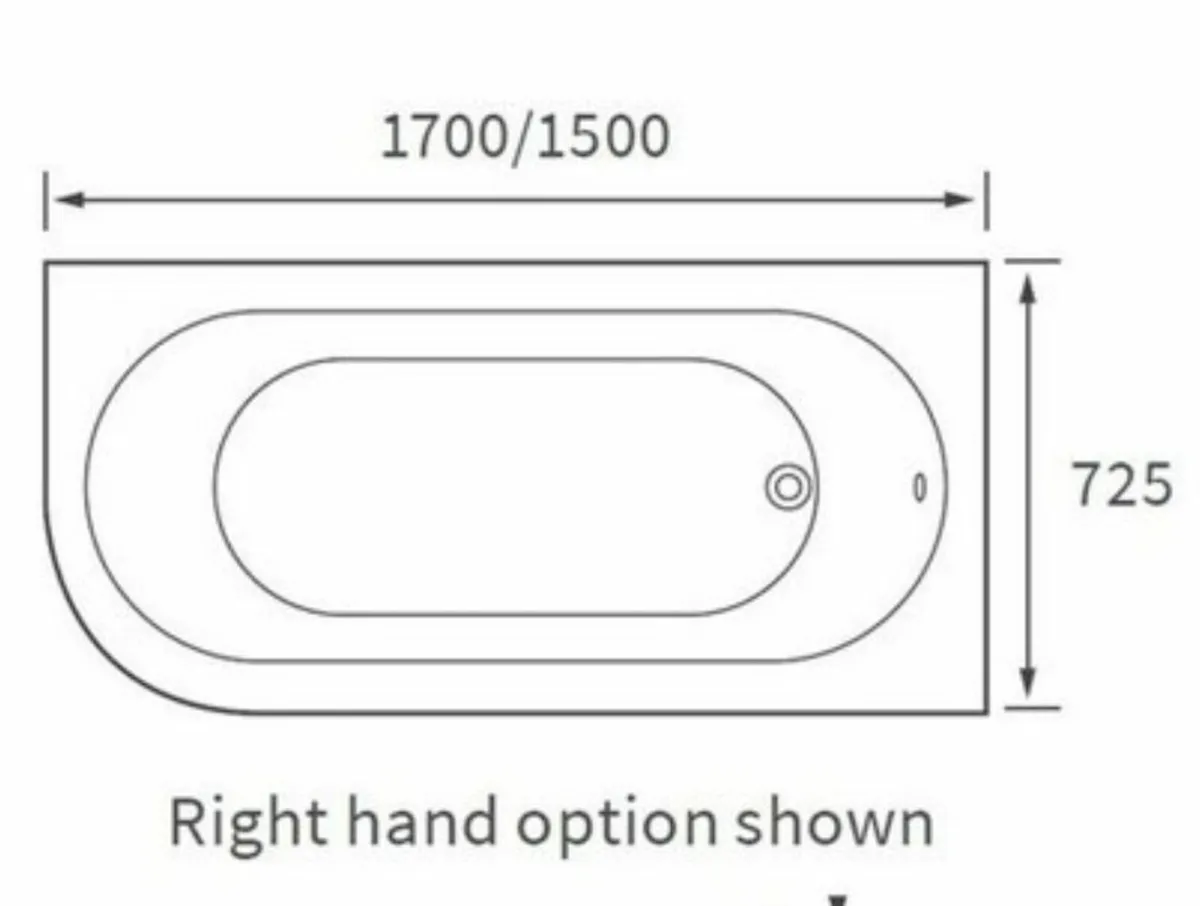 Bath 1500.  Left hand curved bath. - Image 2