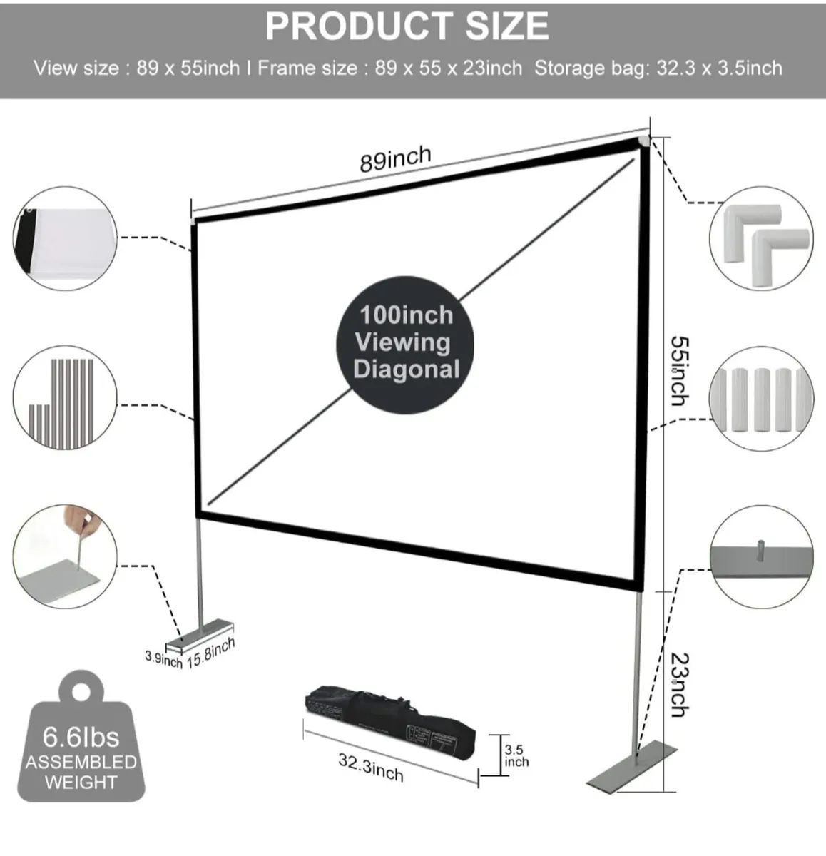 Projector screen 100" - Image 3